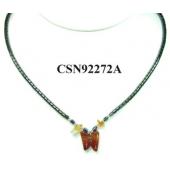 Semi precious Stone Butterfly Pendant Hematite Beads Stone Chain Choker Fashion Women Necklace